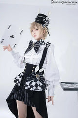 Ouji Outfit Cool Lolita Waist Cincher w. High Low Skirt by Princess Chronicles ~ Rabbit Theater Corset Costume Ouji Lolita Blous - Tophatter Daily Deals