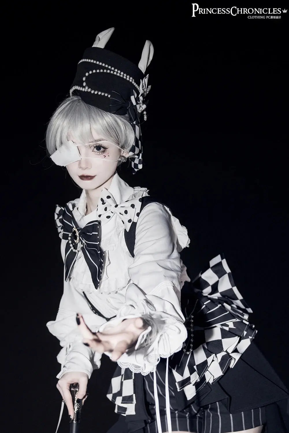 Ouji Outfit Cool Lolita Waist Cincher w. High Low Skirt by Princess Chronicles ~ Rabbit Theater Corset Costume Ouji Lolita Blous - Tophatter Daily Deals