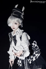 Ouji Outfit Cool Lolita Waist Cincher w. High Low Skirt by Princess Chronicles ~ Rabbit Theater Corset Costume Ouji Lolita Blous - Tophatter Daily Deals