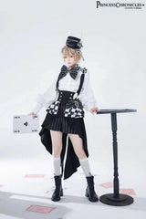 Ouji Outfit Cool Lolita Waist Cincher w. High Low Skirt by Princess Chronicles ~ Rabbit Theater Corset Costume Ouji Lolita Blous - Tophatter Daily Deals