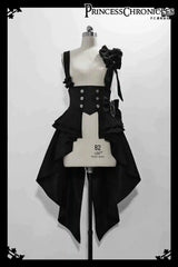 Ouji Outfit Cool Lolita Waist Cincher w. High Low Skirt by Princess Chronicles ~ Rabbit Theater Corset Costume Ouji Lolita Blous - Tophatter Daily Deals
