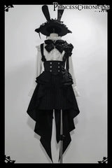 Ouji Outfit Cool Lolita Waist Cincher w. High Low Skirt by Princess Chronicles ~ Rabbit Theater Corset Costume Ouji Lolita Blous - Tophatter Daily Deals