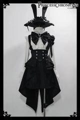 Ouji Outfit Cool Lolita Waist Cincher w. High Low Skirt by Princess Chronicles ~ Rabbit Theater Corset Costume Ouji Lolita Blous - Tophatter Daily Deals