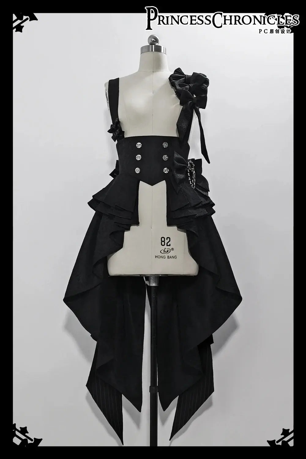 Ouji Outfit Cool Lolita Waist Cincher w. High Low Skirt by Princess Chronicles ~ Rabbit Theater Corset Costume Ouji Lolita Blous - Tophatter Daily Deals