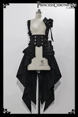 Ouji Outfit Cool Lolita Waist Cincher w. High Low Skirt by Princess Chronicles ~ Rabbit Theater Corset Costume Ouji Lolita Blous - Tophatter Daily Deals
