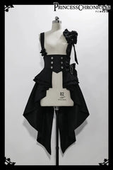 Ouji Outfit Cool Lolita Waist Cincher w. High Low Skirt by Princess Chronicles ~ Rabbit Theater Corset Costume Ouji Lolita Blous - Tophatter Daily Deals
