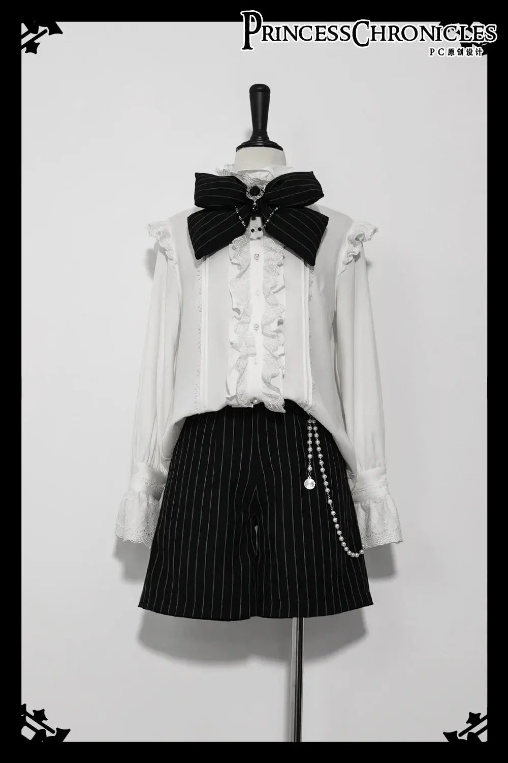 Ouji Outfit Cool Lolita Waist Cincher w. High Low Skirt by Princess Chronicles ~ Rabbit Theater Corset Costume Ouji Lolita Blous - Tophatter Daily Deals