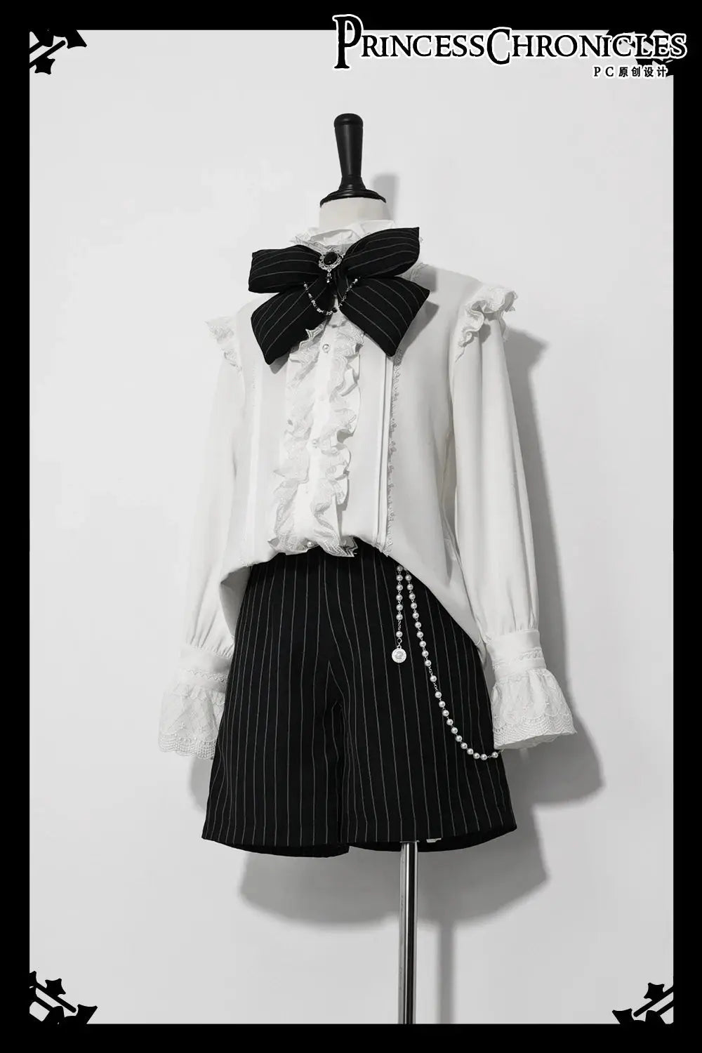 Ouji Outfit Cool Lolita Waist Cincher w. High Low Skirt by Princess Chronicles ~ Rabbit Theater Corset Costume Ouji Lolita Blous - Tophatter Daily Deals
