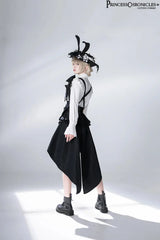 Ouji Outfit Cool Lolita Waist Cincher w. High Low Skirt by Princess Chronicles ~ Rabbit Theater Corset Costume Ouji Lolita Blous - Tophatter Daily Deals