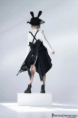 Ouji Outfit Cool Lolita Waist Cincher w. High Low Skirt by Princess Chronicles ~ Rabbit Theater Corset Costume Ouji Lolita Blous - Tophatter Daily Deals