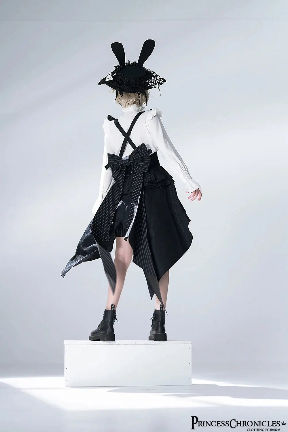 Ouji Outfit Cool Lolita Waist Cincher w. High Low Skirt by Princess Chronicles ~ Rabbit Theater Corset Costume Ouji Lolita Blous - Tophatter Daily Deals