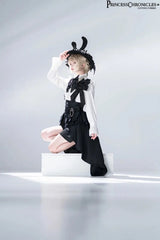 Ouji Outfit Cool Lolita Waist Cincher w. High Low Skirt by Princess Chronicles ~ Rabbit Theater Corset Costume Ouji Lolita Blous - Tophatter Daily Deals