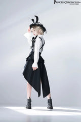 Ouji Outfit Cool Lolita Waist Cincher w. High Low Skirt by Princess Chronicles ~ Rabbit Theater Corset Costume Ouji Lolita Blous - Tophatter Daily Deals