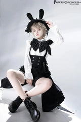 Ouji Outfit Cool Lolita Waist Cincher w. High Low Skirt by Princess Chronicles ~ Rabbit Theater Corset Costume Ouji Lolita Blous - Tophatter Daily Deals