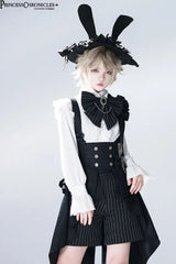 Ouji Outfit Cool Lolita Waist Cincher w. High Low Skirt by Princess Chronicles ~ Rabbit Theater Corset Costume Ouji Lolita Blous - Tophatter Daily Deals