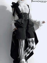 Ouji Outfit Cool Lolita Waist Cincher w. High Low Skirt by Princess Chronicles ~ Rabbit Theater Corset Costume Ouji Lolita Blous - Tophatter Daily Deals