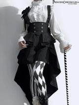 Ouji Outfit Cool Lolita Waist Cincher w. High Low Skirt by Princess Chronicles ~ Rabbit Theater Corset Costume Ouji Lolita Blous - Tophatter Daily Deals