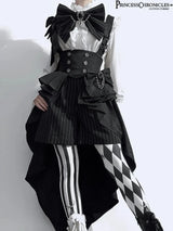 Ouji Outfit Cool Lolita Waist Cincher w. High Low Skirt by Princess Chronicles ~ Rabbit Theater Corset Costume Ouji Lolita Blous - Tophatter Daily Deals