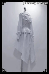 Ouji Outfit Cool Lolita Waist Cincher w. High Low Skirt by Princess Chronicles ~ Rabbit Theater Corset Costume Ouji Lolita Blous - Tophatter Daily Deals