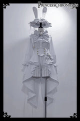 Ouji Outfit Cool Lolita Waist Cincher w. High Low Skirt by Princess Chronicles ~ Rabbit Theater Corset Costume Ouji Lolita Blous - Tophatter Daily Deals
