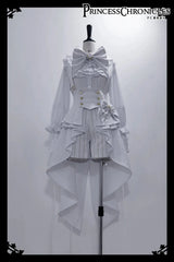 Ouji Outfit Cool Lolita Waist Cincher w. High Low Skirt by Princess Chronicles ~ Rabbit Theater Corset Costume Ouji Lolita Blous - Tophatter Daily Deals