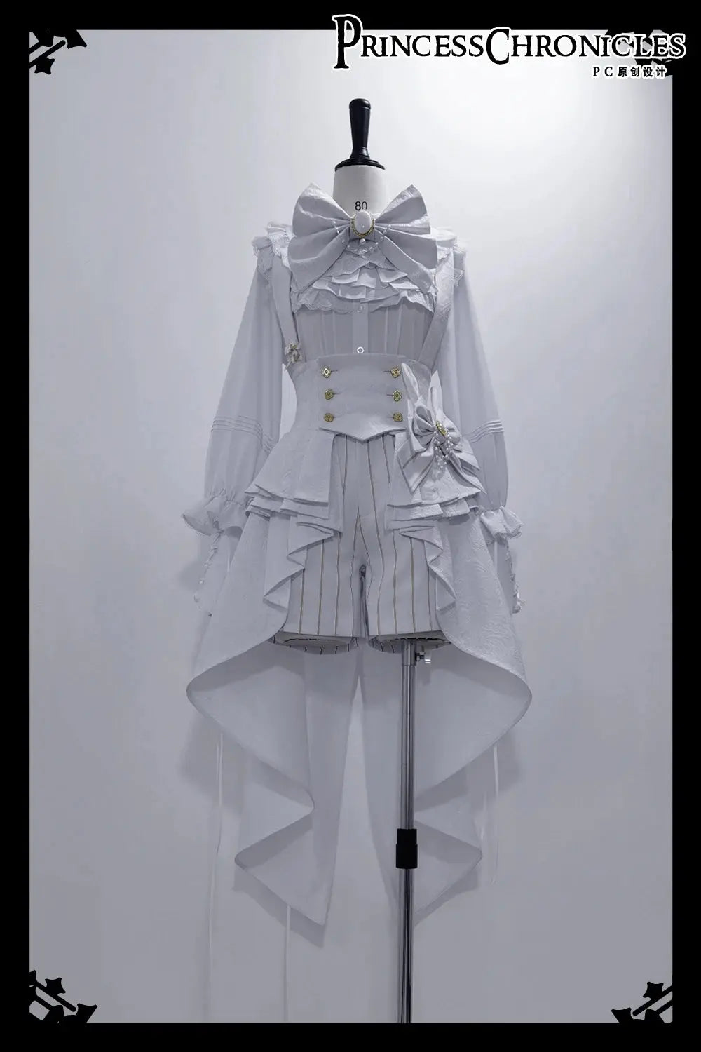 Ouji Outfit Cool Lolita Waist Cincher w. High Low Skirt by Princess Chronicles ~ Rabbit Theater Corset Costume Ouji Lolita Blous - Tophatter Daily Deals