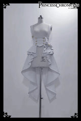 Ouji Outfit Cool Lolita Waist Cincher w. High Low Skirt by Princess Chronicles ~ Rabbit Theater Corset Costume Ouji Lolita Blous - Tophatter Daily Deals