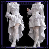 Ouji Outfit Cool Lolita Waist Cincher w. High Low Skirt by Princess Chronicles ~ Rabbit Theater Corset Costume Ouji Lolita Blous - Tophatter Daily Deals