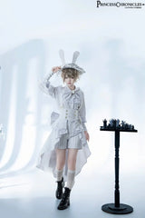 Ouji Outfit Cool Lolita Waist Cincher w. High Low Skirt by Princess Chronicles ~ Rabbit Theater Corset Costume Ouji Lolita Blous - Tophatter Daily Deals
