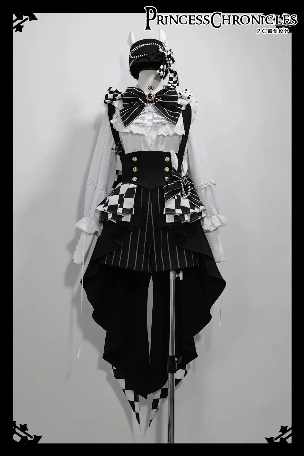 Ouji Outfit Cool Lolita Waist Cincher w. High Low Skirt by Princess Chronicles ~ Rabbit Theater Corset Costume Ouji Lolita Blous - Tophatter Daily Deals