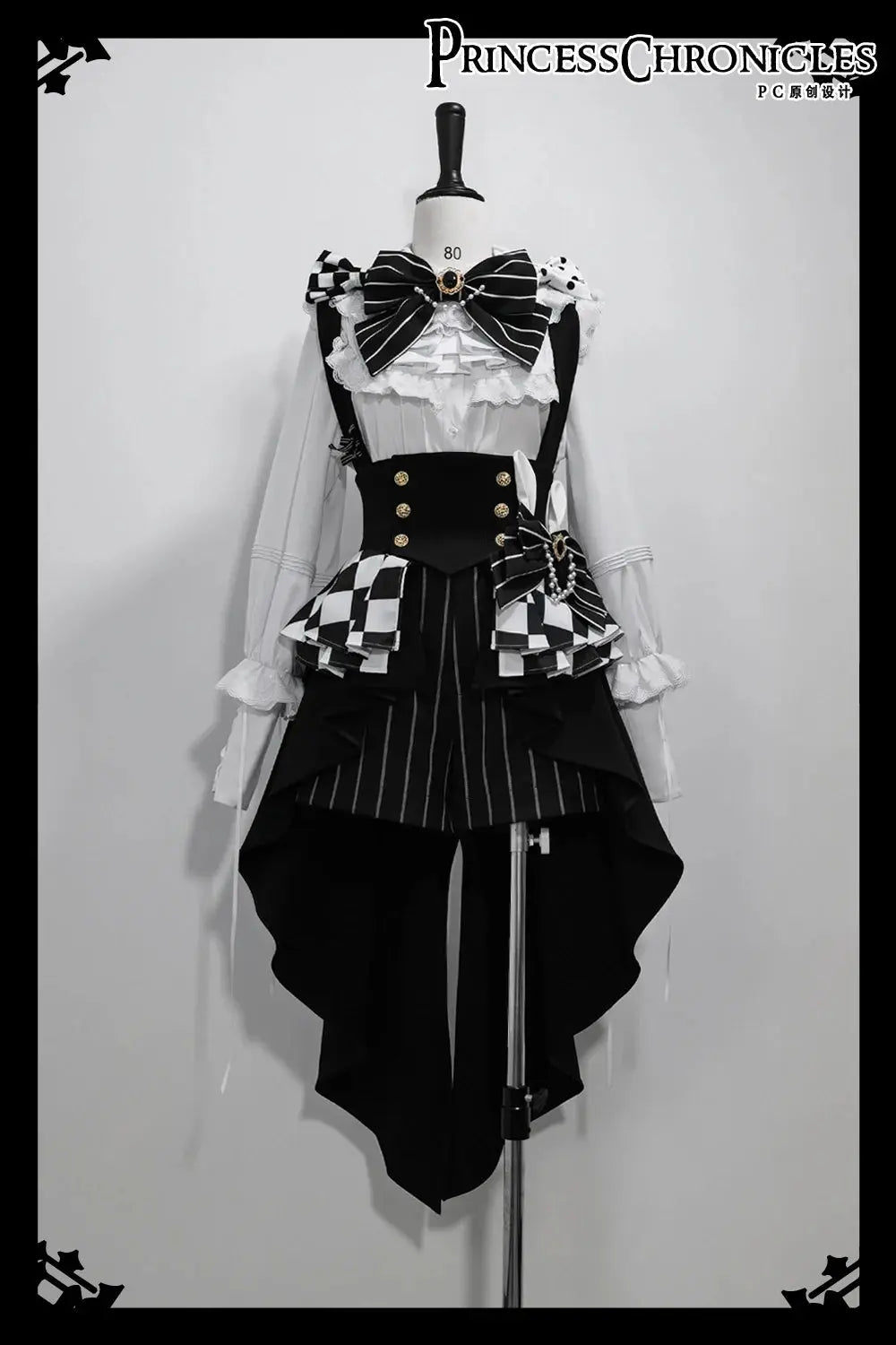 Ouji Outfit Cool Lolita Waist Cincher w. High Low Skirt by Princess Chronicles ~ Rabbit Theater Corset Costume Ouji Lolita Blous - Tophatter Daily Deals