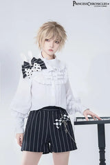 Ouji Outfit Cool Lolita Waist Cincher w. High Low Skirt by Princess Chronicles ~ Rabbit Theater Corset Costume Ouji Lolita Blous - Tophatter Daily Deals
