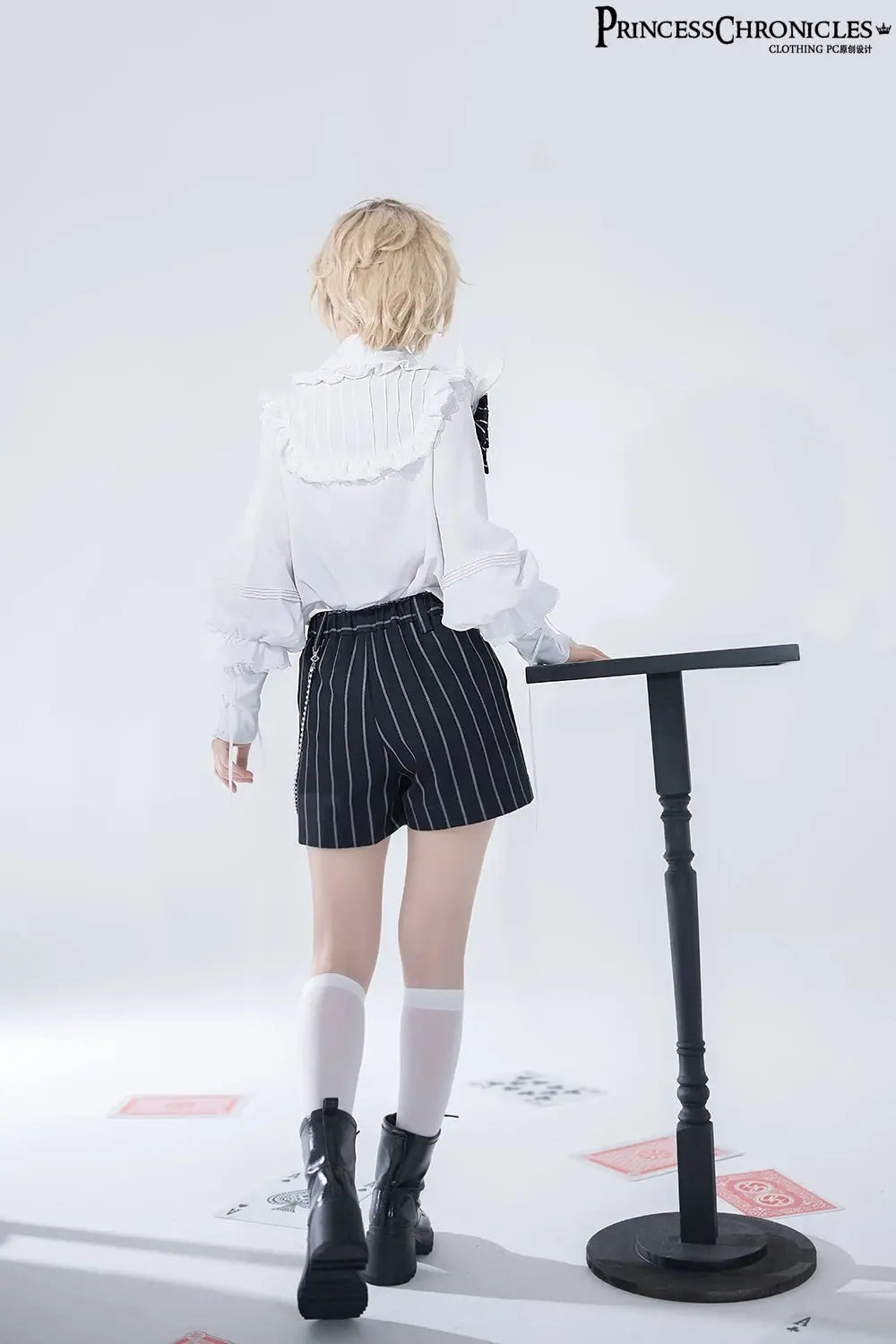 Ouji Outfit Cool Lolita Waist Cincher w. High Low Skirt by Princess Chronicles ~ Rabbit Theater Corset Costume Ouji Lolita Blous - Tophatter Daily Deals
