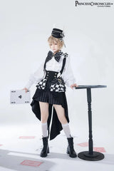 Ouji Outfit Cool Lolita Waist Cincher w. High Low Skirt by Princess Chronicles ~ Rabbit Theater Corset Costume Ouji Lolita Blous - Tophatter Daily Deals