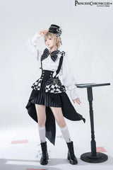 Ouji Outfit Cool Lolita Waist Cincher w. High Low Skirt by Princess Chronicles ~ Rabbit Theater Corset Costume Ouji Lolita Blous - Tophatter Daily Deals