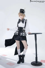 Ouji Outfit Cool Lolita Waist Cincher w. High Low Skirt by Princess Chronicles ~ Rabbit Theater Corset Costume Ouji Lolita Blous - Tophatter Daily Deals