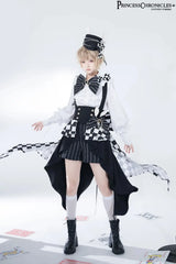 Ouji Outfit Cool Lolita Waist Cincher w. High Low Skirt by Princess Chronicles ~ Rabbit Theater Corset Costume Ouji Lolita Blous - Tophatter Daily Deals