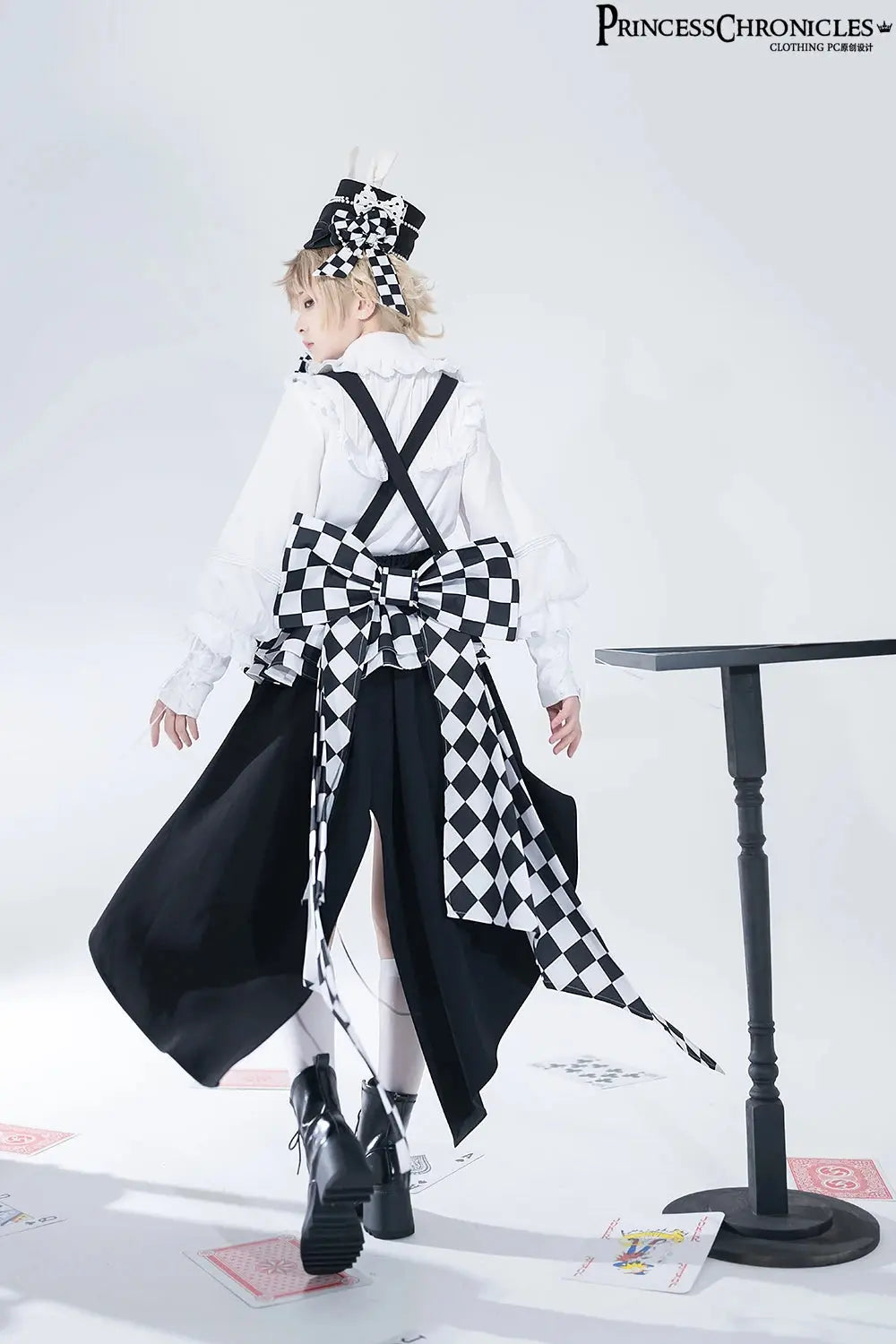 Ouji Outfit Cool Lolita Waist Cincher w. High Low Skirt by Princess Chronicles ~ Rabbit Theater Corset Costume Ouji Lolita Blous - Tophatter Daily Deals