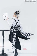 Ouji Outfit Cool Lolita Waist Cincher w. High Low Skirt by Princess Chronicles ~ Rabbit Theater Corset Costume Ouji Lolita Blous - Tophatter Daily Deals