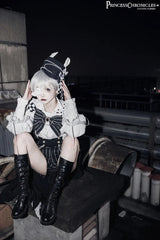 Ouji Outfit Cool Lolita Waist Cincher w. High Low Skirt by Princess Chronicles ~ Rabbit Theater Corset Costume Ouji Lolita Blous - Tophatter Daily Deals