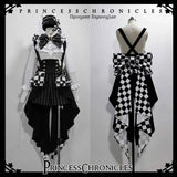Ouji Outfit Cool Lolita Waist Cincher w. High Low Skirt by Princess Chronicles ~ Rabbit Theater Corset Costume Ouji Lolita Blous - Tophatter Daily Deals