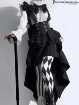 Ouji Outfit Cool Lolita Waist Cincher w. High Low Skirt by Princess Chronicles ~ Rabbit Theater Corset Costume Ouji Lolita Blous - Tophatter Daily Deals