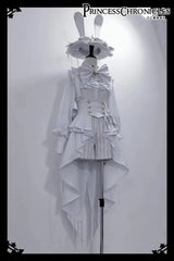 Ouji Outfit Cool Lolita Waist Cincher w. High Low Skirt by Princess Chronicles ~ Rabbit Theater Corset Costume Ouji Lolita Blous - Tophatter Daily Deals