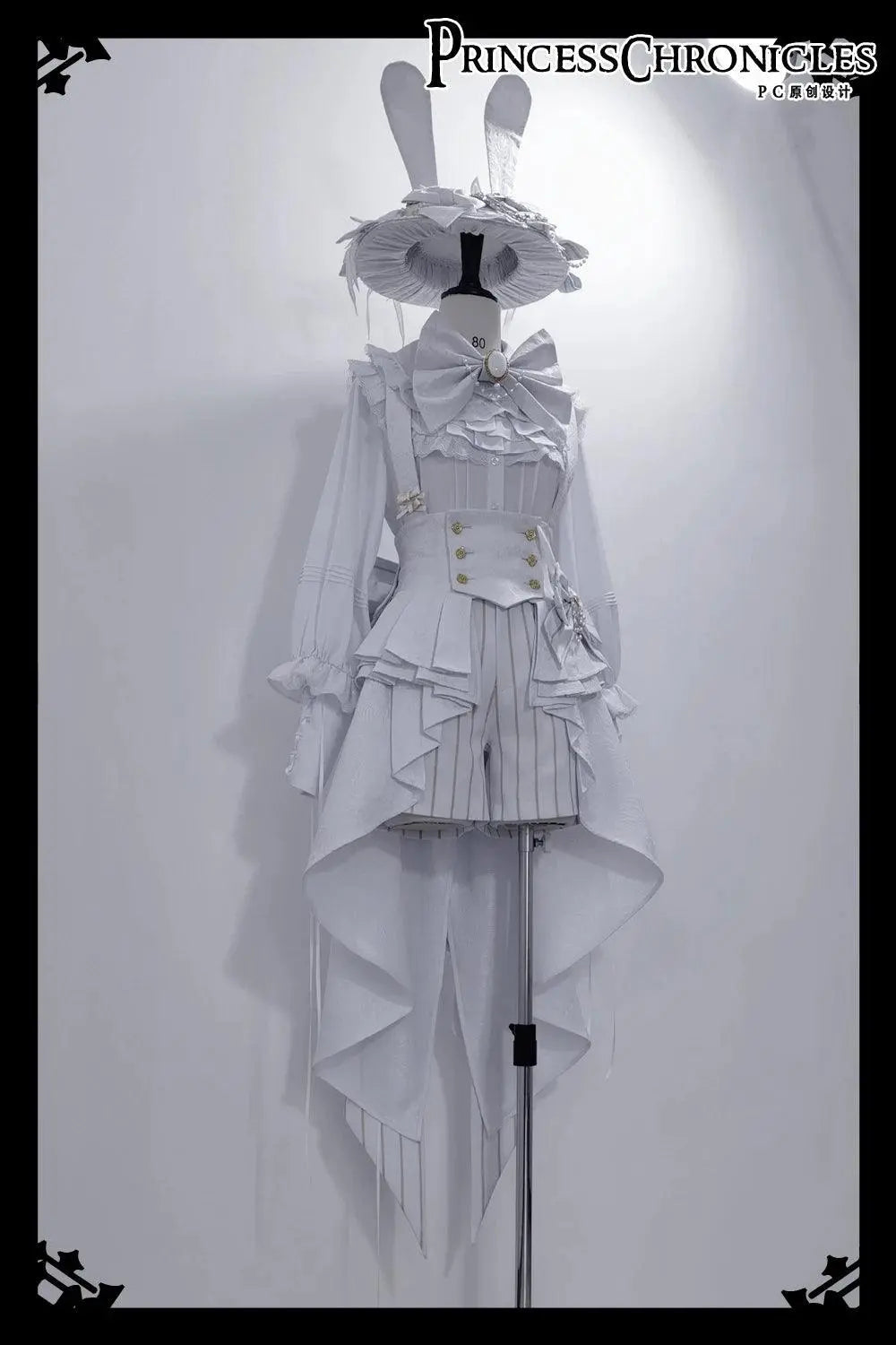 Ouji Outfit Cool Lolita Waist Cincher w. High Low Skirt by Princess Chronicles ~ Rabbit Theater Corset Costume Ouji Lolita Blous - Tophatter Daily Deals