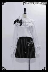 Ouji Outfit Cool Lolita Waist Cincher w. High Low Skirt by Princess Chronicles ~ Rabbit Theater Corset Costume Ouji Lolita Blous - Tophatter Daily Deals