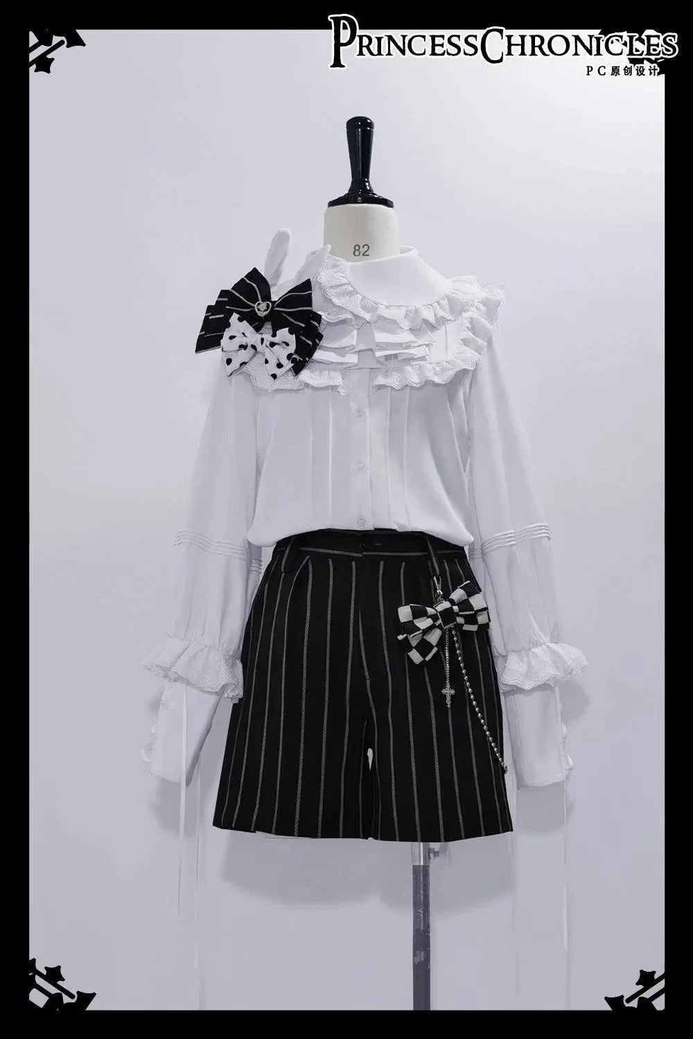 Ouji Outfit Cool Lolita Waist Cincher w. High Low Skirt by Princess Chronicles ~ Rabbit Theater Corset Costume Ouji Lolita Blous - Tophatter Daily Deals