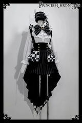 Ouji Outfit Cool Lolita Waist Cincher w. High Low Skirt by Princess Chronicles ~ Rabbit Theater Corset Costume Ouji Lolita Blous - Tophatter Daily Deals