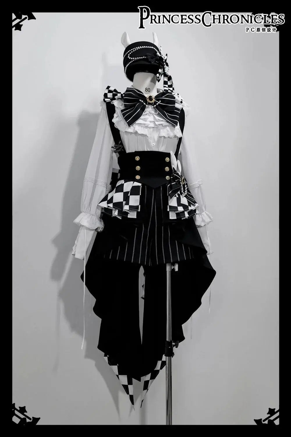 Ouji Outfit Cool Lolita Waist Cincher w. High Low Skirt by Princess Chronicles ~ Rabbit Theater Corset Costume Ouji Lolita Blous - Tophatter Daily Deals