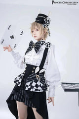 Ouji Outfit Cool Lolita Waist Cincher w. High Low Skirt by Princess Chronicles ~ Rabbit Theater Corset Costume Ouji Lolita Blous - Tophatter Daily Deals