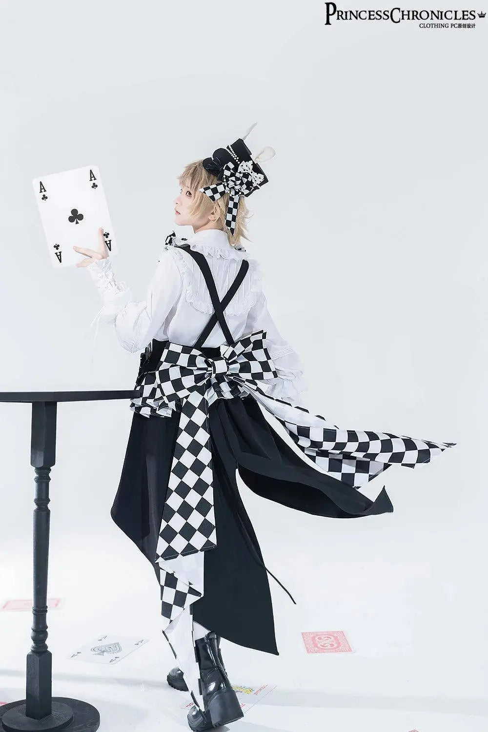 Ouji Outfit Cool Lolita Waist Cincher w. High Low Skirt by Princess Chronicles ~ Rabbit Theater Corset Costume Ouji Lolita Blous - Tophatter Daily Deals